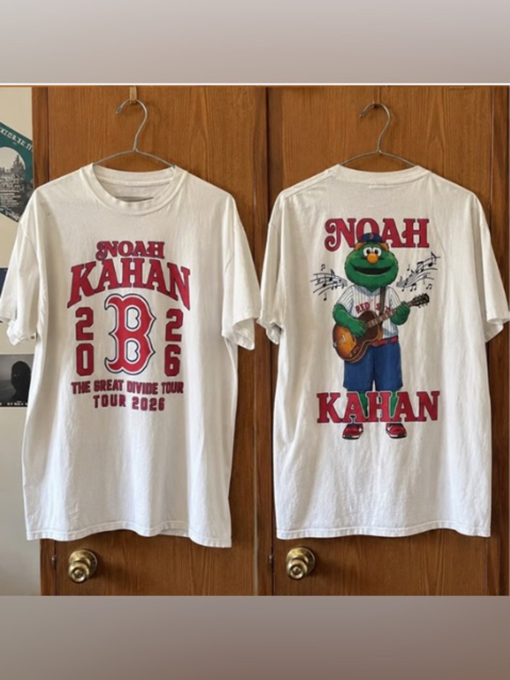 Noah Kahan The Great Divide Tour 2026 Red Sox Wally the Green Monster T-Shirt
